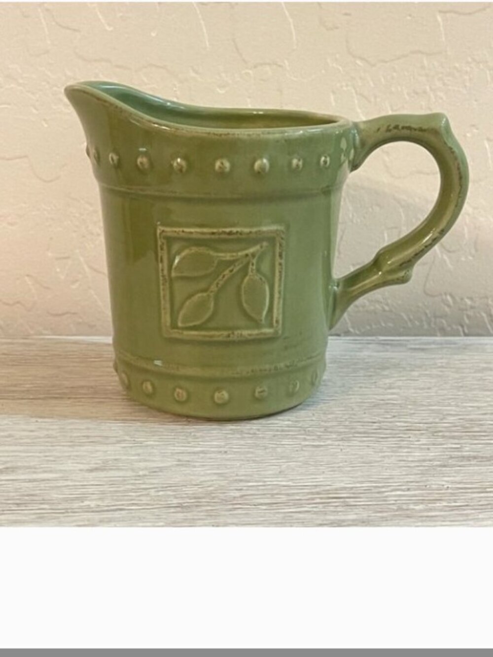 Signature Housewares Creamer Sorrento Oregano Green Stoneware 2001 Debby Segura